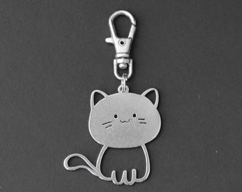 Cat Zipper Charm-Stainless Steel