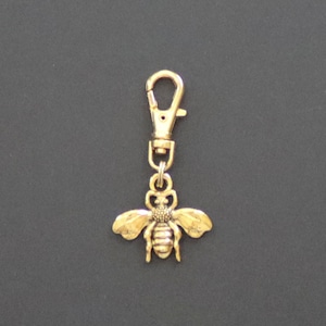 Bee Zipper Charm-Gold Tone-STYLE #2