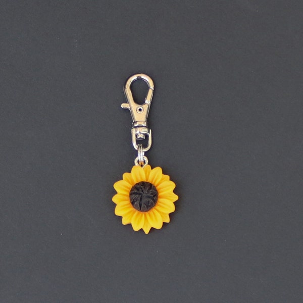 Sunflower Zipper Charm-**RESIN-SMALLEST Size