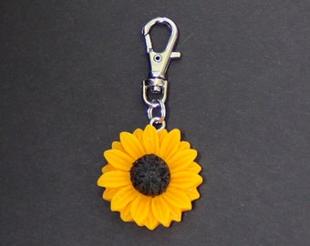 Sunflower Zipper Charm-**RESIN-LARGEST Size