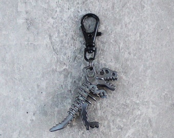 Dinosaur Zipper Charm-T-Rex-Tyrannosaurus 3D Zipper Charm-Gunmetal