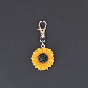 Sunflower Zipper CharmRESIN-MEDIUM Size image 1