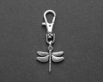 Dragonfly Zipper Charm-Silver-Tone-Style #1