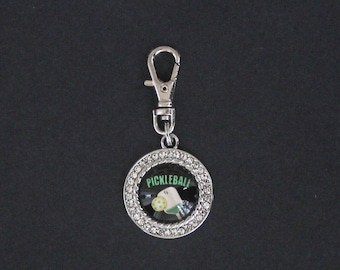 Pickleball Zipper Charm-Round