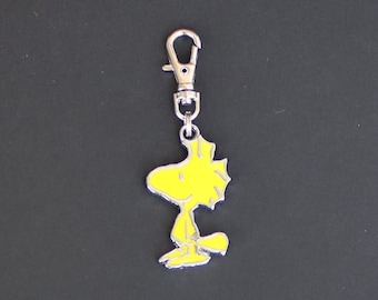 Peanuts Character Zipper Charm-Enamel-Silver-Tone-Larger Size