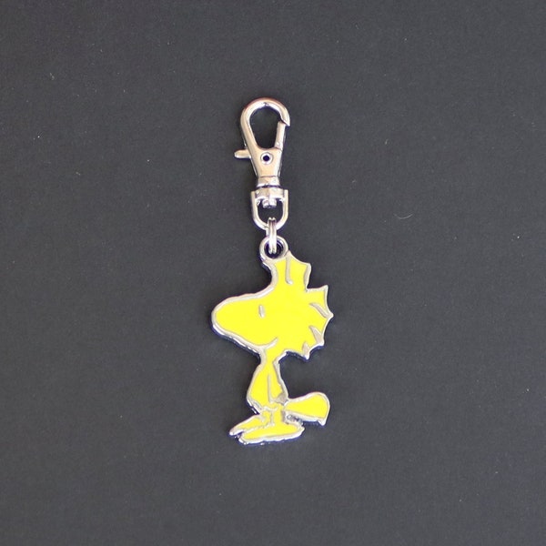 Peanuts Character Zipper Charm-Enamel-Silver-Tone-Larger Size