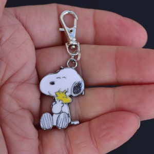 Peanuts-Cartoon-Enamel Zipper Charm-Silver-Tone-Style 2