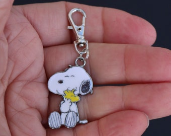 Peanuts-Cartoon-Enamel Zipper Charm-Silver-Tone-Style 2