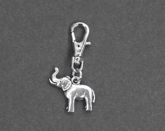 Elephant Zipper Charm-Lucky Elephant Charm-Trunk Up