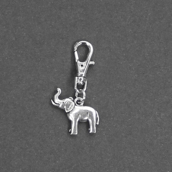 Elephant Zipper Charm-Lucky Elephant Charm-Trunk Up