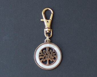 Tree of Life Zipper Charm-Shell-Gold Plated Stainless Steel