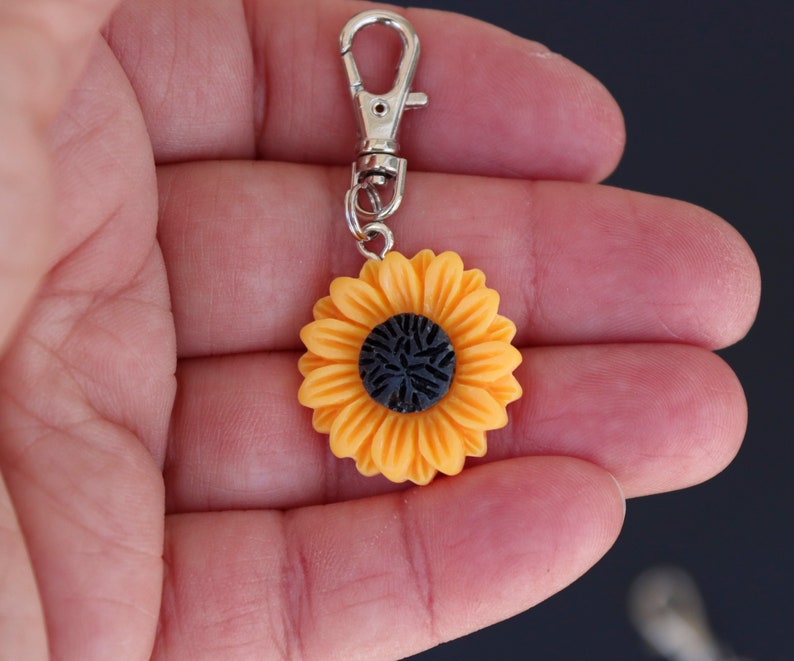 Sunflower Zipper CharmRESIN-MEDIUM Size image 5
