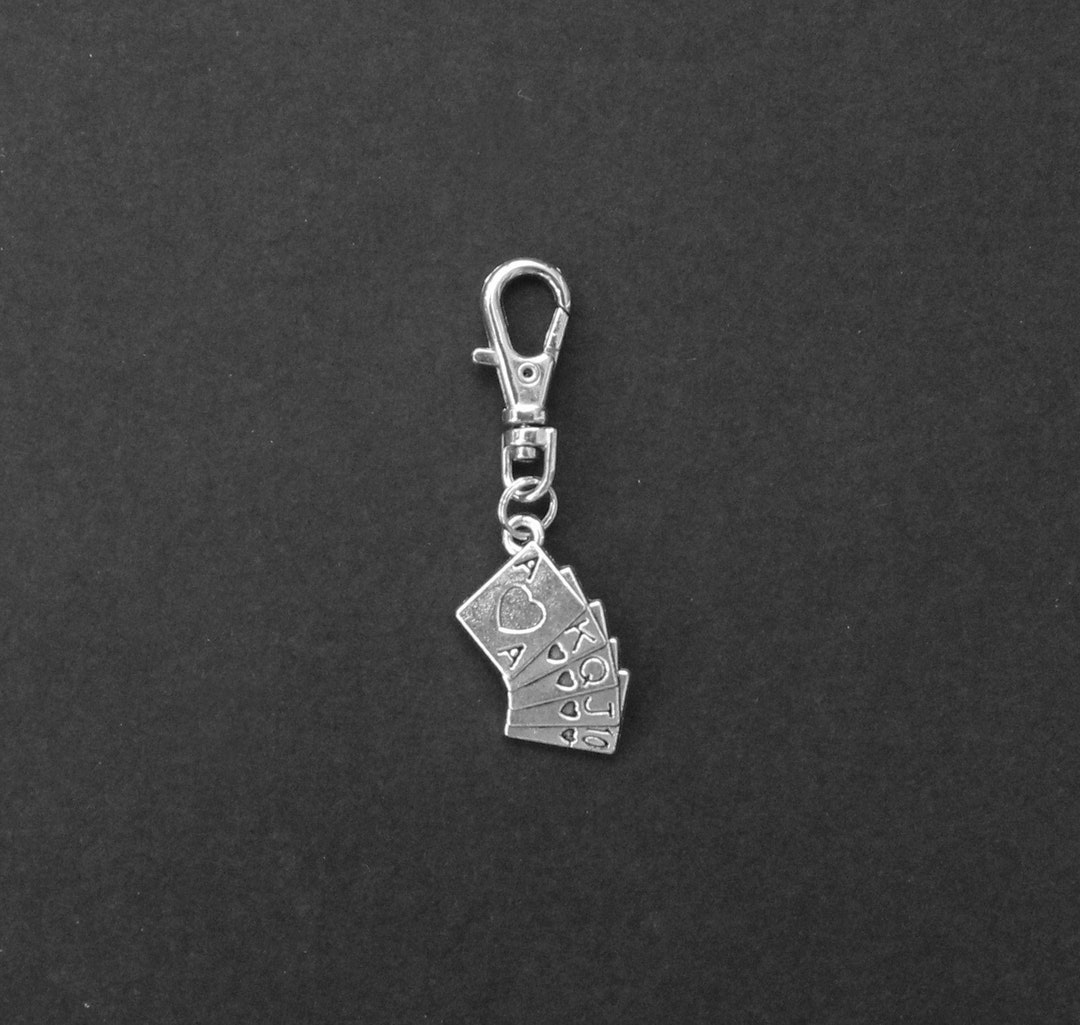 Playing Card Zipper CharmPoker Zipper CharmSilverTone Etsy.de