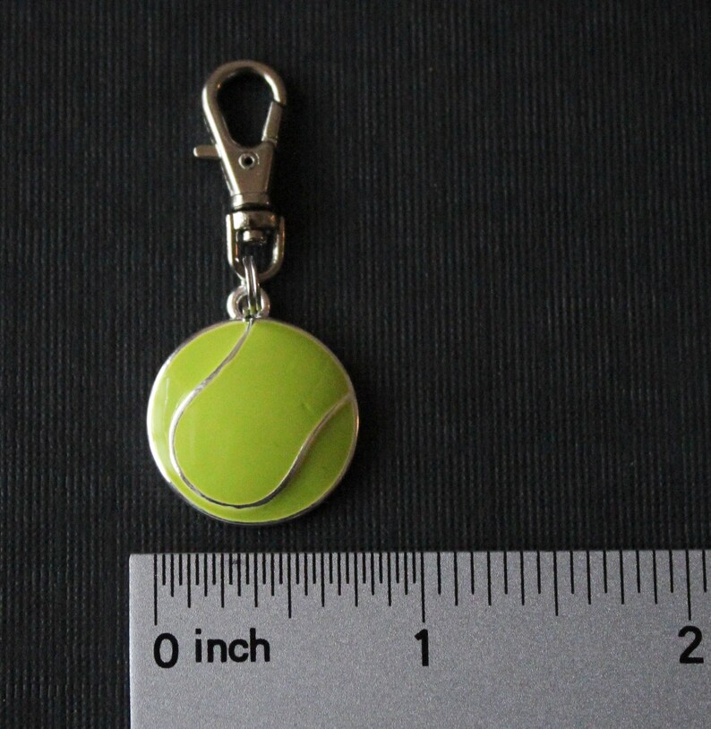 Tennis Ballenamelzipper Charm Etsy