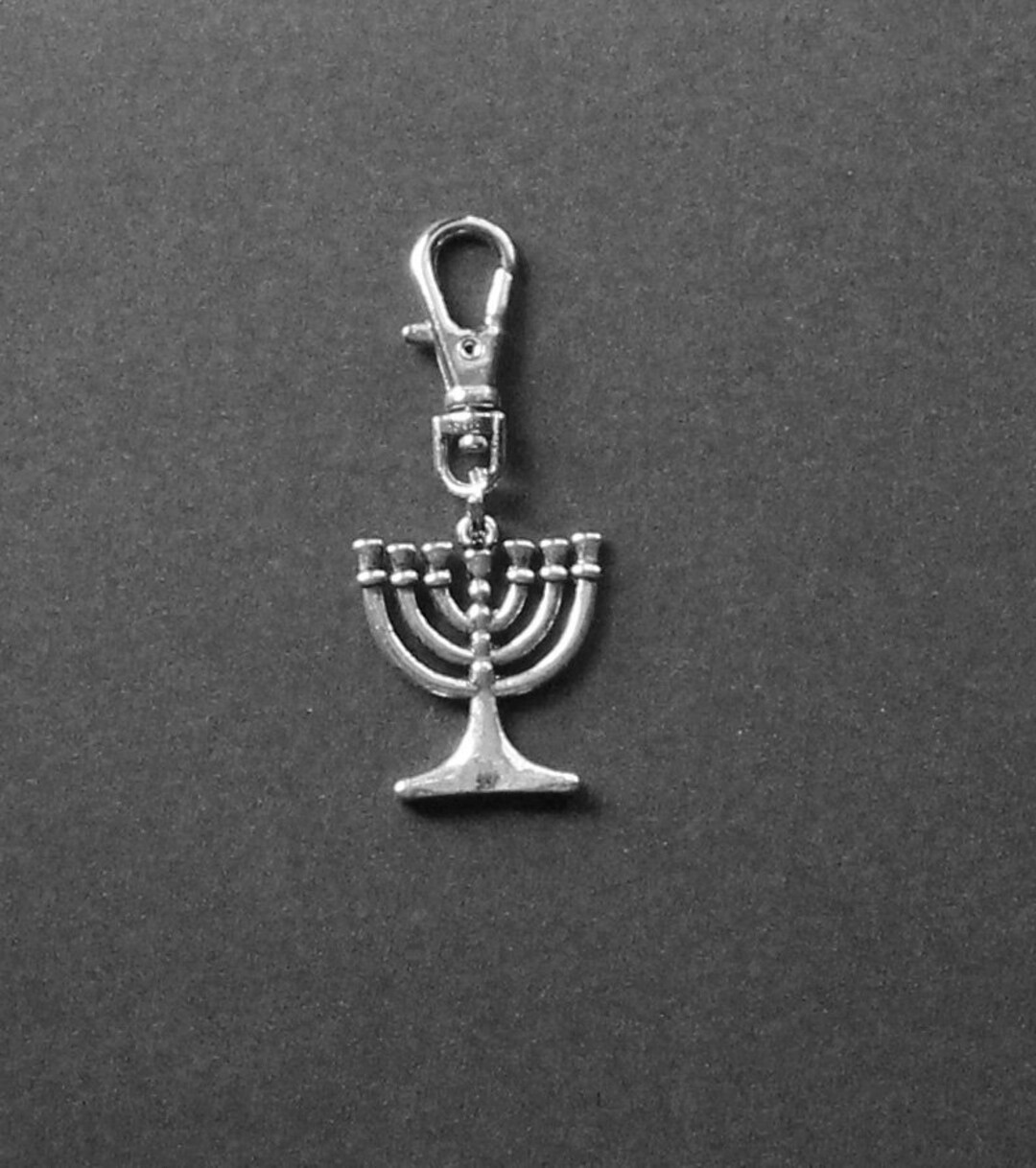 Menorah Zipper Charm7 Branchsilvertone Etsy