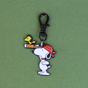 Peanuts-Cartoon-Black and White Enamel Zipper Charm-TELESCOPE-Style #4