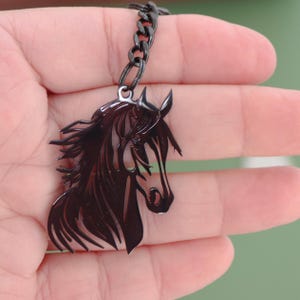 Horse Zipper Charm-Stainless Steel-Gunmetal-LARGE SIZE-TRIGGER Clasp