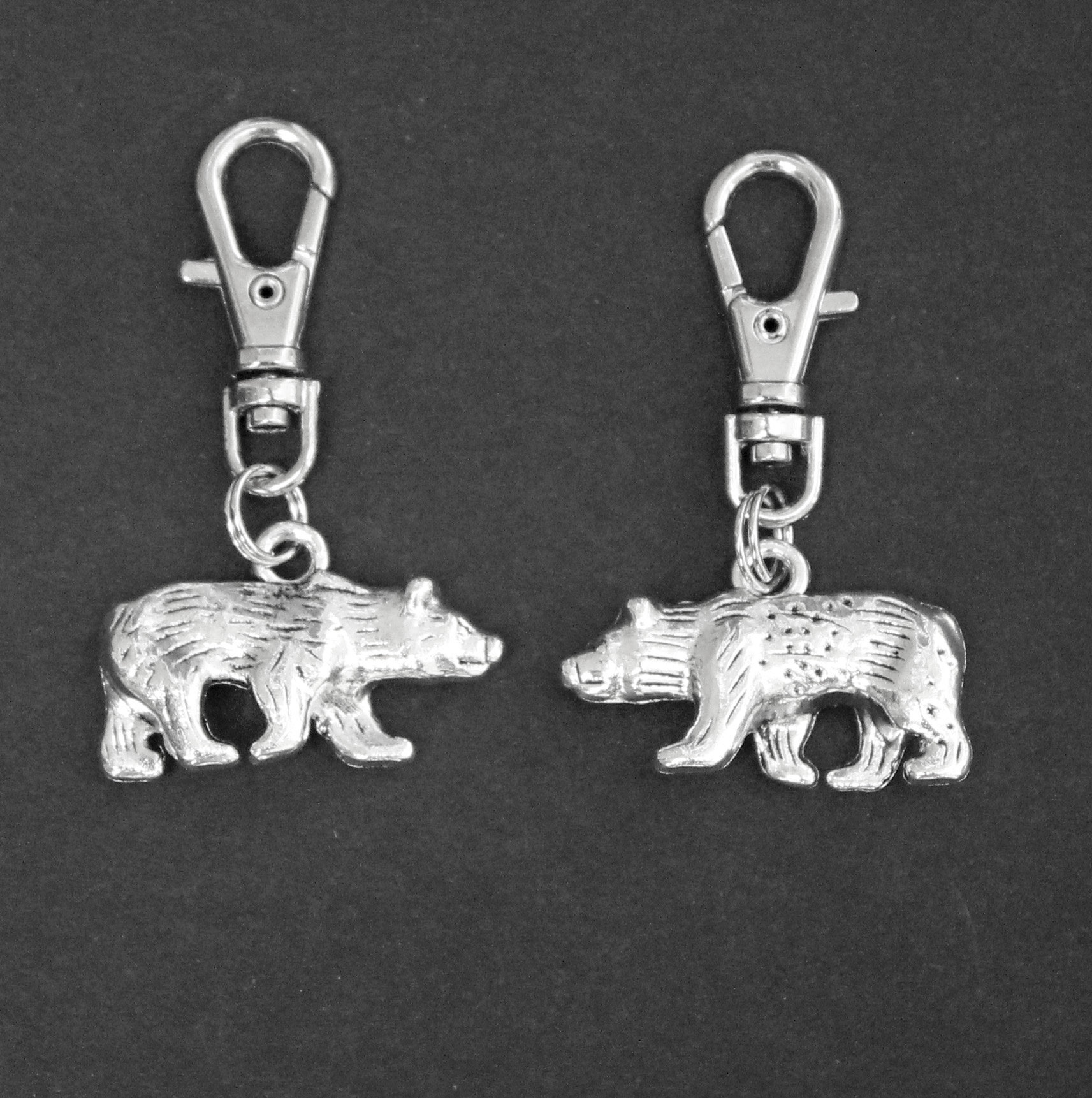 Grizzly Bear Zipper Charm3dsilvertone Etsy UK