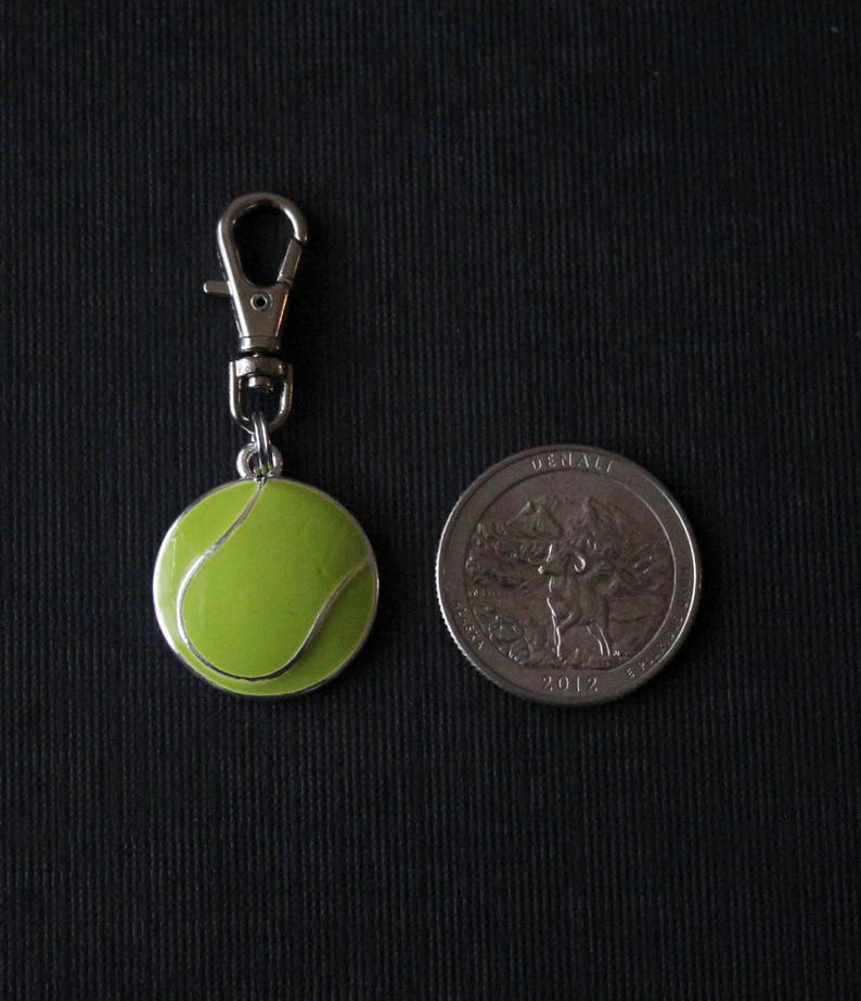 Tennis Ballenamelzipper Charm Etsy