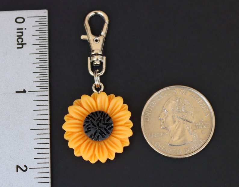 Sunflower Zipper CharmRESIN-MEDIUM Size image 4