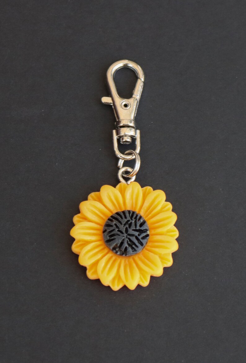 Sunflower Zipper CharmRESIN-MEDIUM Size image 2