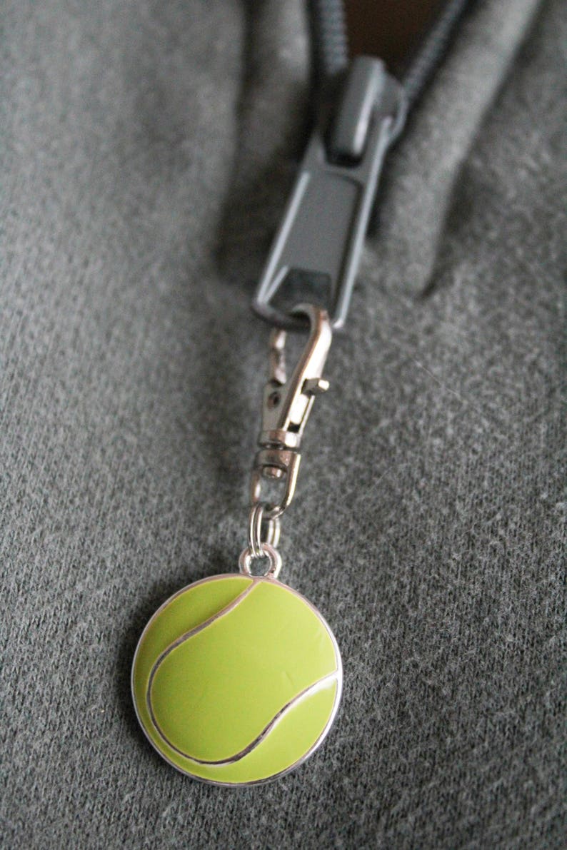 Tennis Ballenamelzipper Charm Etsy