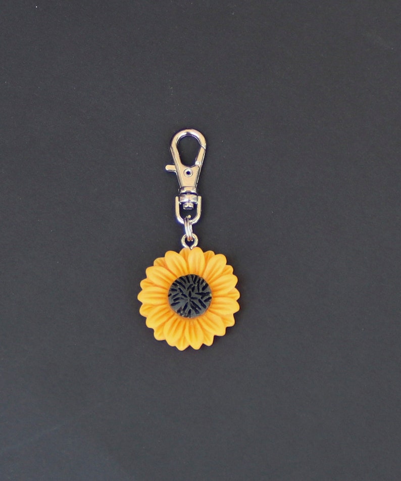 Sunflower Zipper CharmRESIN-MEDIUM Size image 1