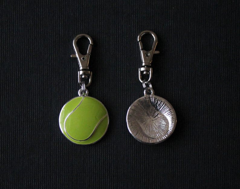 Tennis Ballenamelzipper Charm Etsy