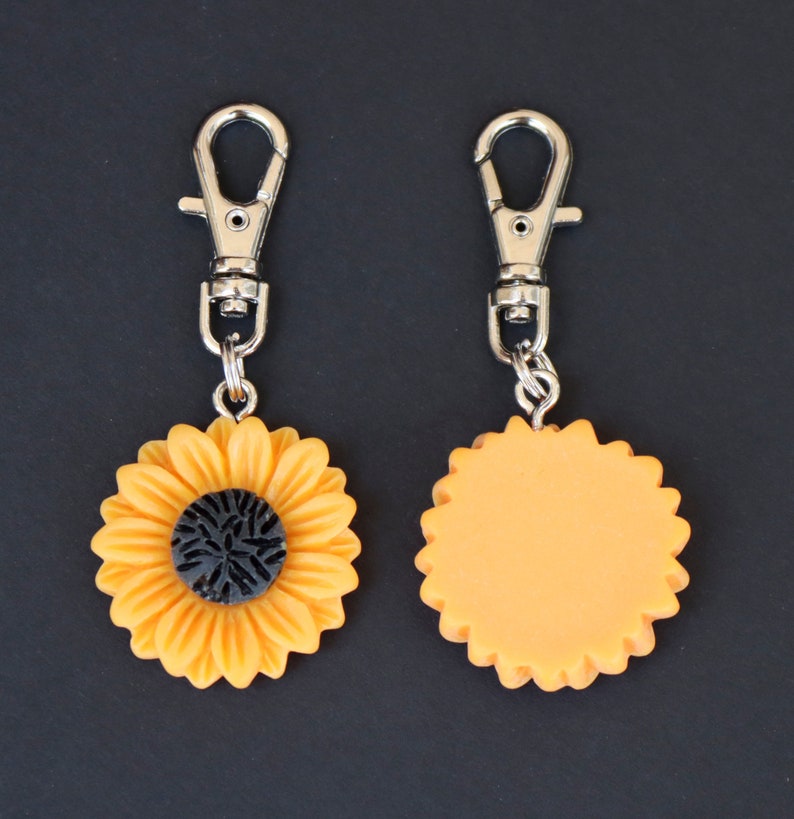 Sunflower Zipper CharmRESIN-MEDIUM Size image 3