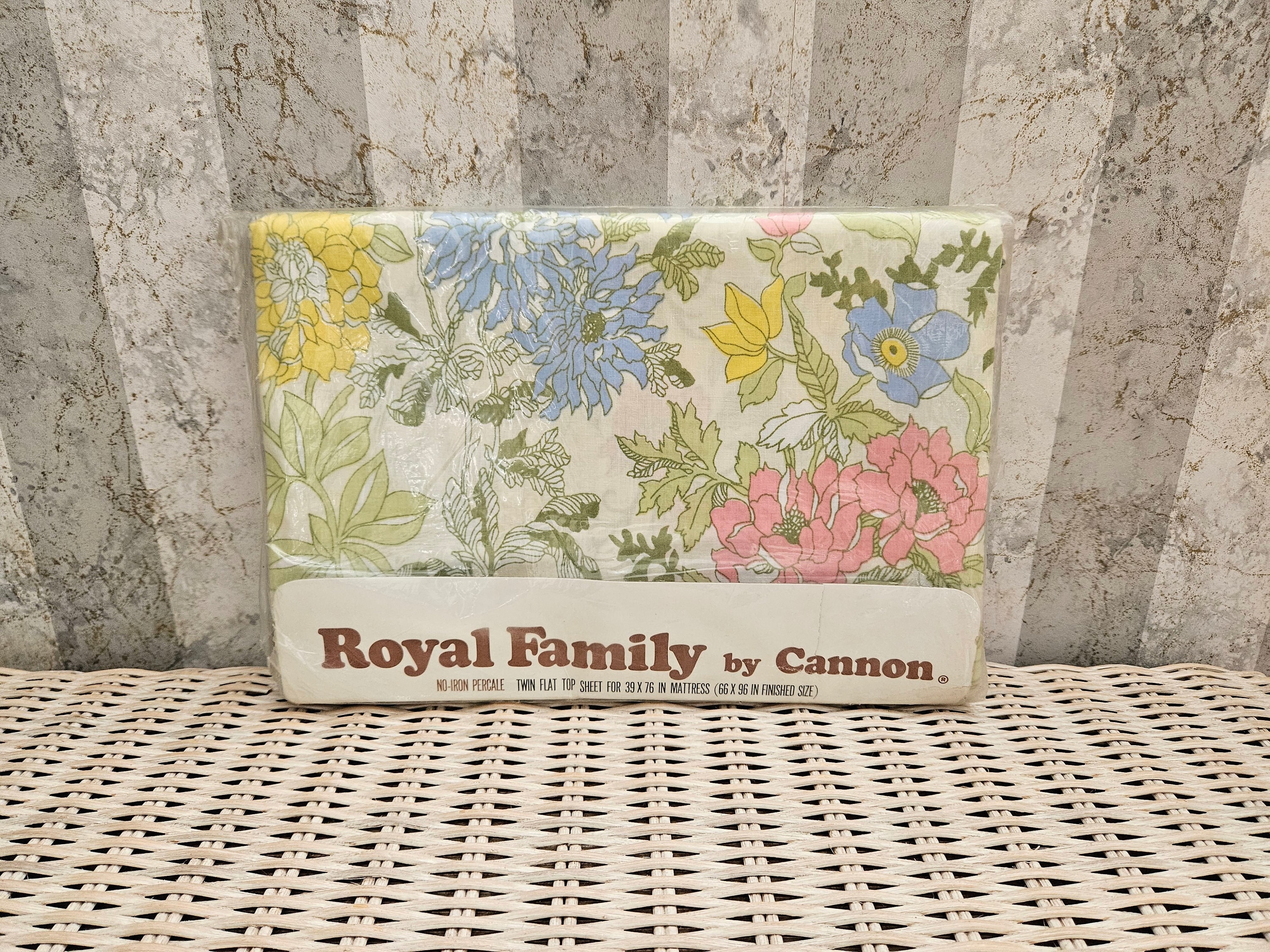 Vintage Cannon Royal Family Floral Sheet Twin Flat Unopened - Etsy