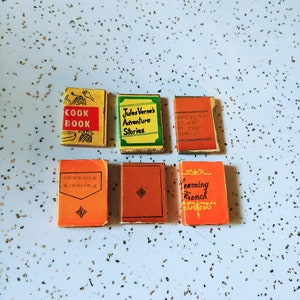 Vintage Dollhouse Books 1 Inch Wooden 1970&#39;s