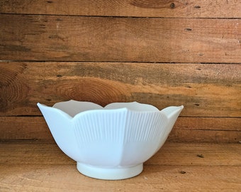 Vintage Lotus Bowl Medium Sized White