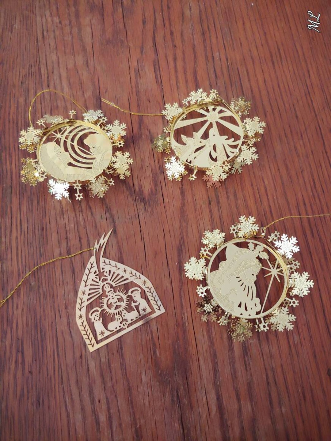Vintage Brass Christmas Ornaments 3-D Glitter N Glow - Etsy