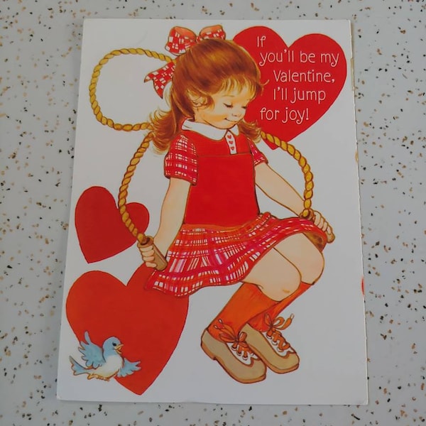 Vintage Valentine Postcard Hallmark 1970's Fold and Mail Valentine Card