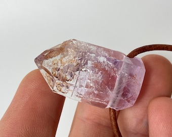 Amethyst Pendant Drilled / from Namibia Brandberg, Healing Stone Pendant / Boho Jewelry Unique / Energetics Jewelry