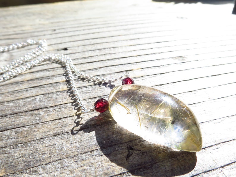 Gold Rutile Quartz Pendant Rutilated Drilled Color - Rutilated Quartz Pendant