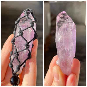 Huge A-grade Violet VERA CRUZ AMETHYST Double Terminated Quartz Crystal (Mexico) Unisex Adjustable Necklace | Violet Flame & Purification