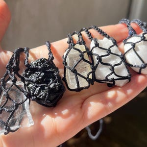 Unisex Large Azeztulite, Scolecite, Black Tektite and Petalite | Five Synergy 12 Crystal Necklaces Pendants Set | New Consciousness