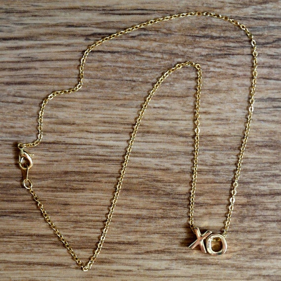 14k Oro Relleno Xo Carta Colgante En Oro De 24 K Plateado Cadena