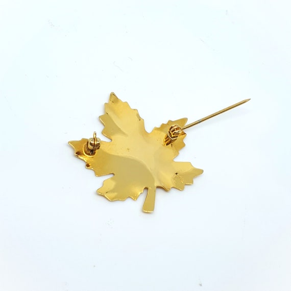 Bond Boyd gold filled matte finish maple leaf bro… - image 3
