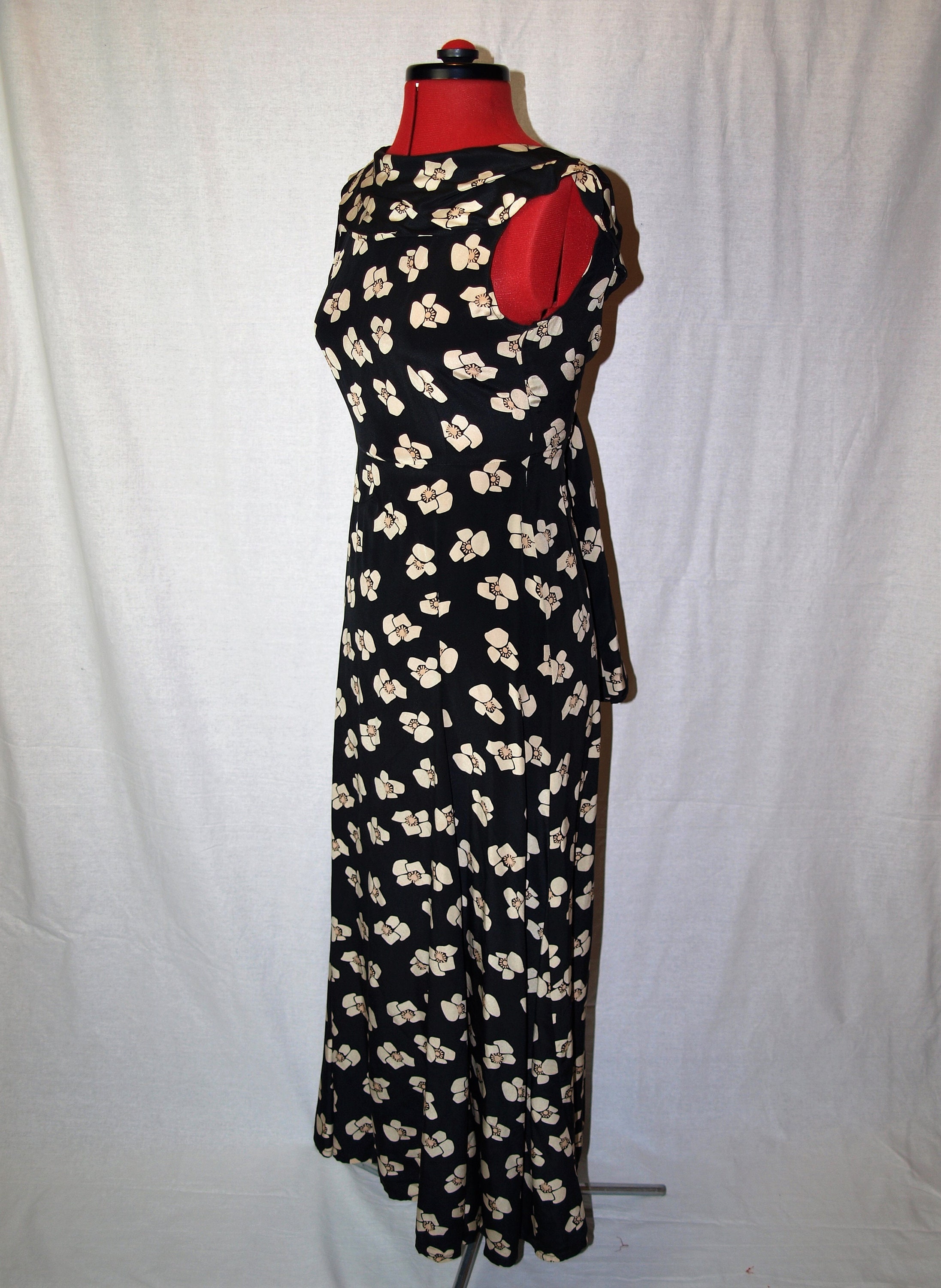1930s Style Bias Cut Panelled Silk Floral Print Maxi Dress UK | Etsy