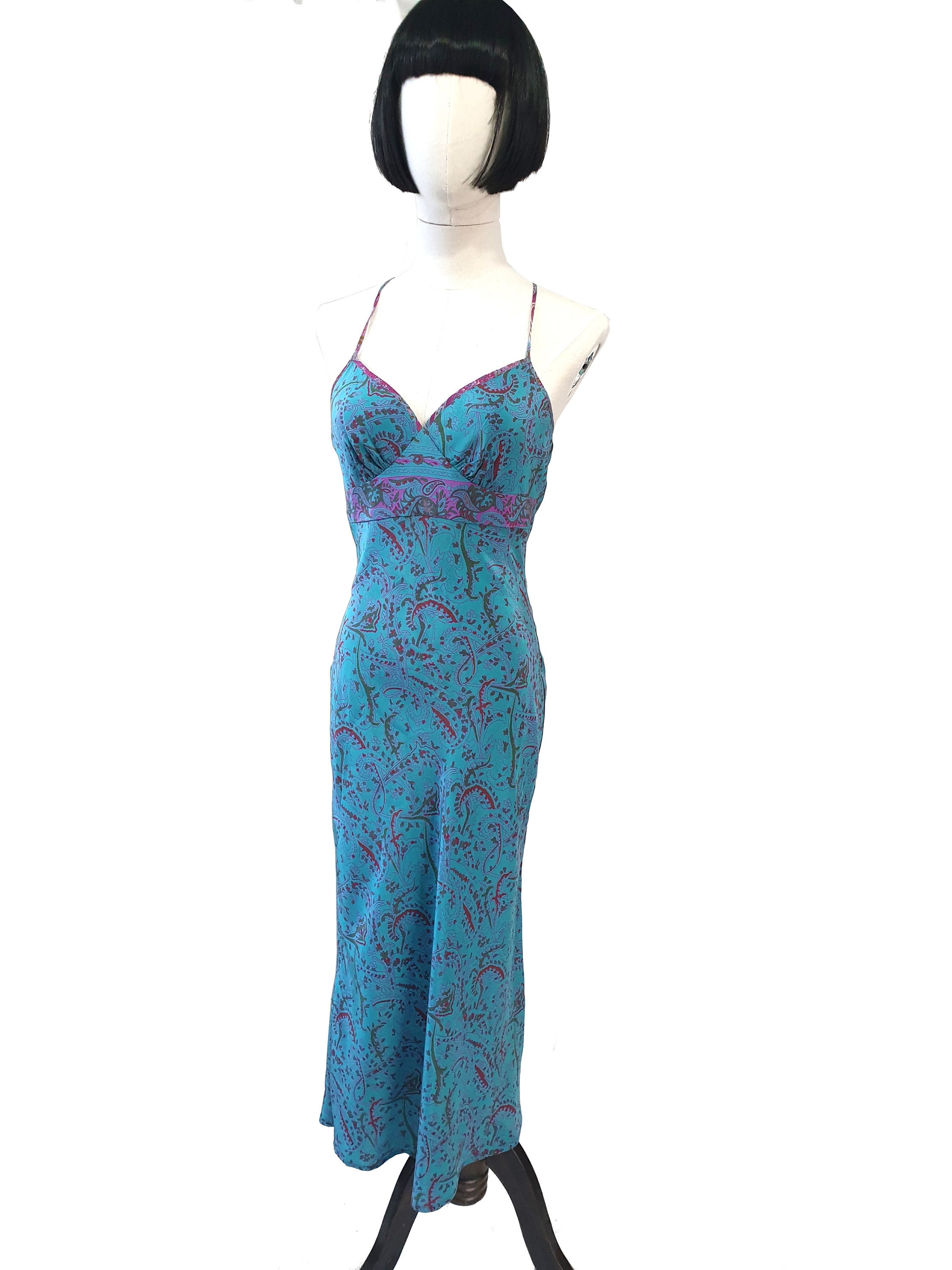 Ladies Early 00 s Plenty by Tracy Reese Bias Cut Paisley Print