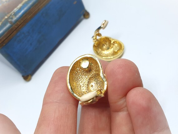1980s vintage high quality gold tone snail shell … - image 6