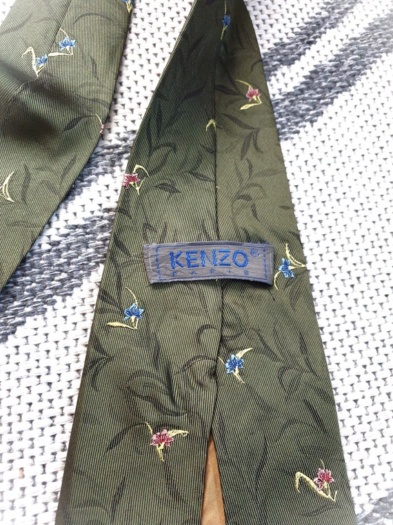 Vintage Kenzo silk Ascot style cravat/neck tie wi… - image 10
