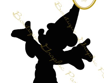 Sihlouette Michey Mouse black