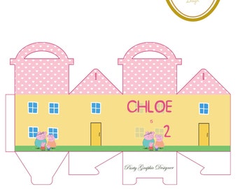 Box Party 3.9 in, gable box, lunch box, gift box Peppa pig