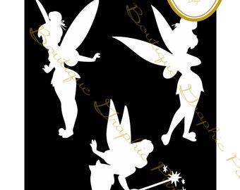 white silhouette tinkerbell trilly disney