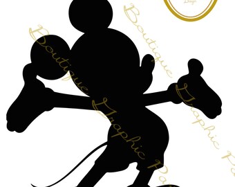 Silhouette Mickey Mouse black