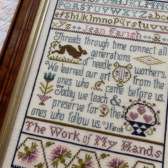 The Hare /& the Basket Sampler by Jean Farish