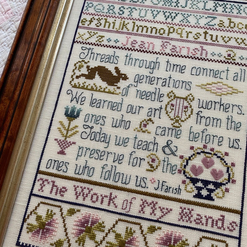 The Hare /& the Basket Sampler by Jean Farish